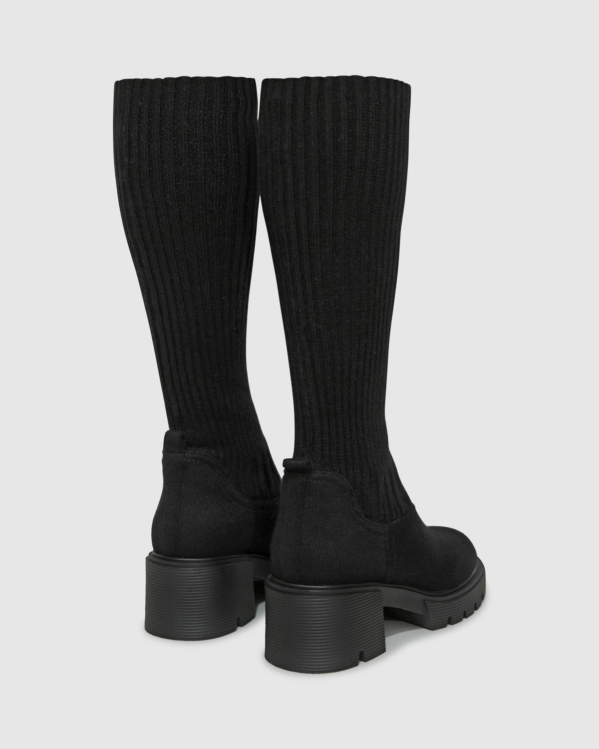 Black Tokyo Lights Rib Sock Boot with stretch fit upper - alternate view