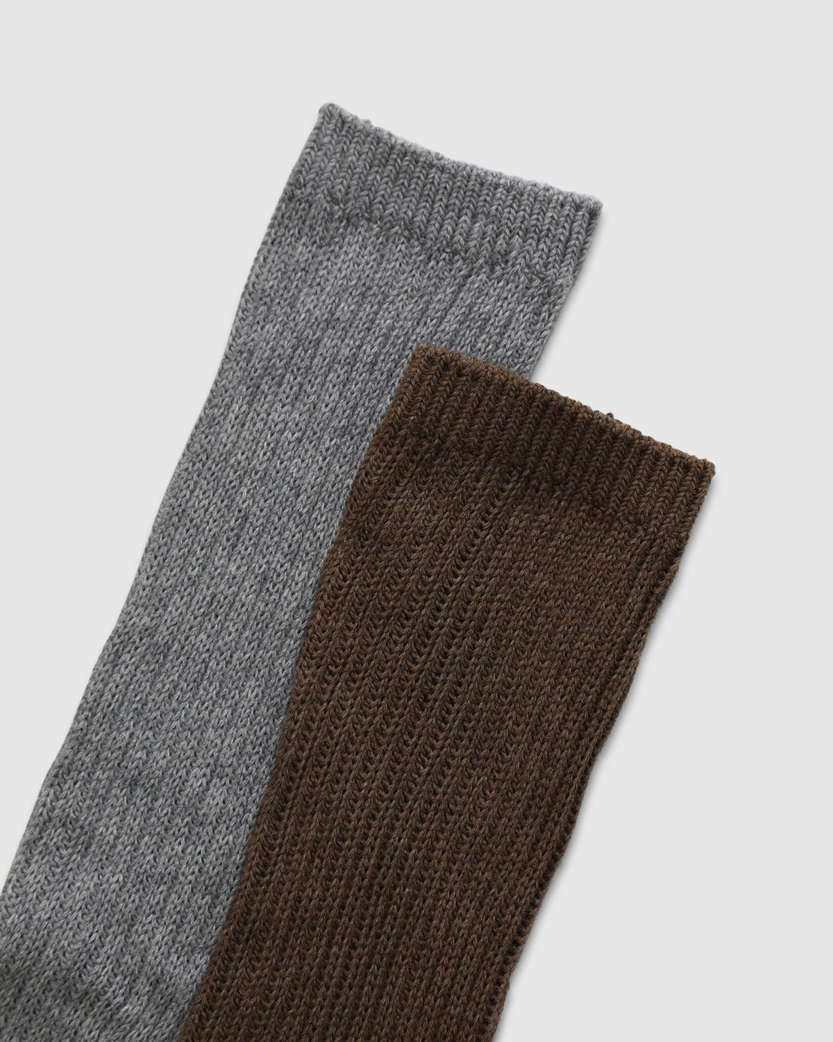 Brown & Grey Go For It 2 Pack Socks with ribbed texture for a snug yet flexible fit - alternate view