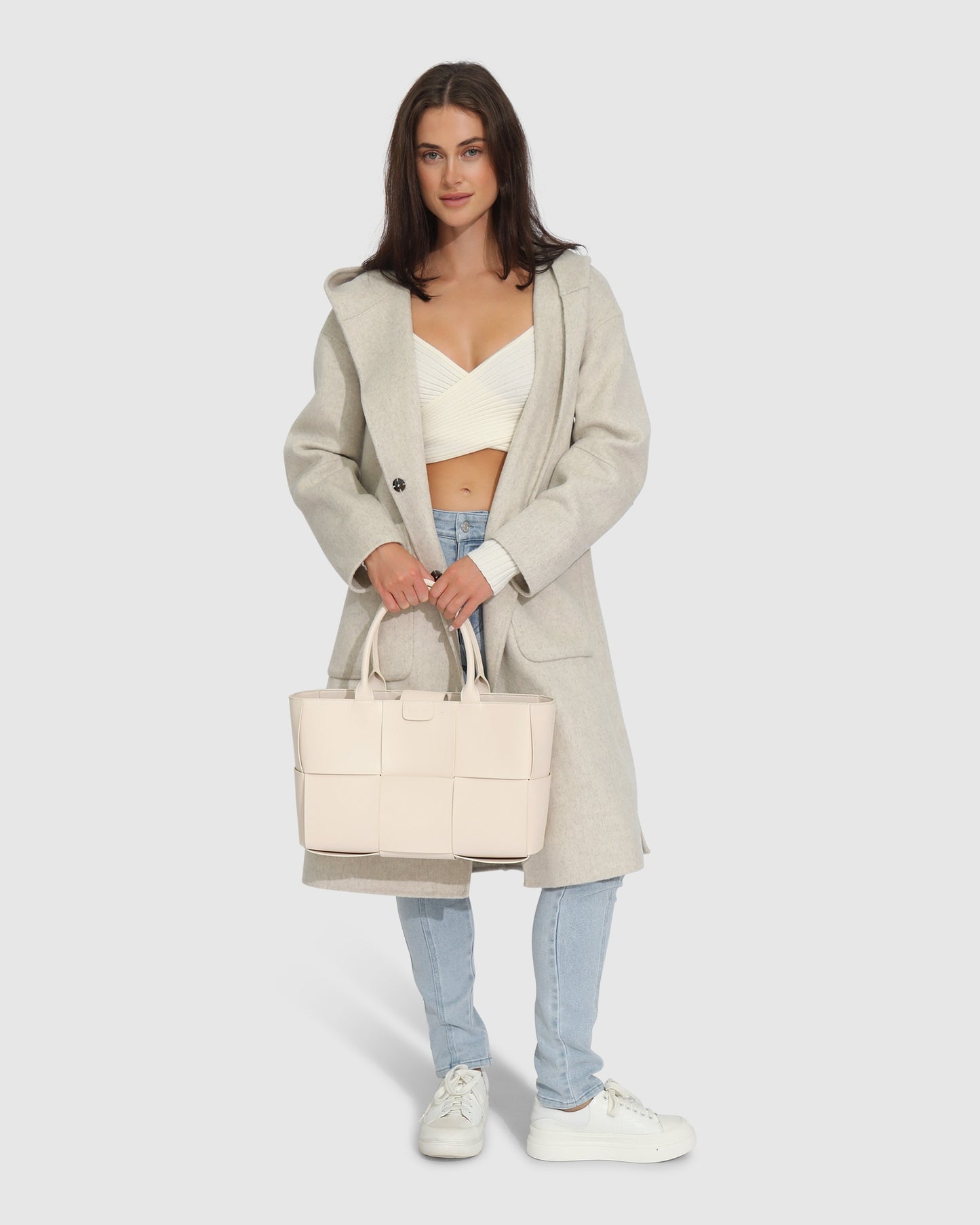 Walk This Way Wool Blend Oversized Coat - Oat Marle