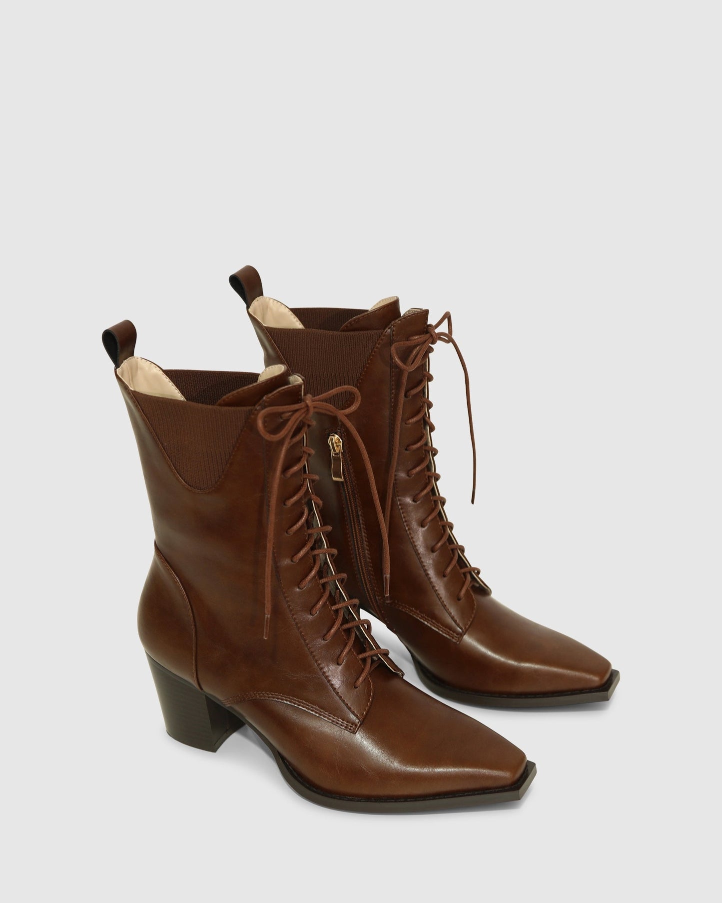 Jumping Ship Leather Laced Boot - Chocolate