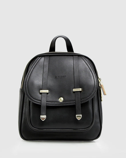 Camila Leather Backpack - Black
