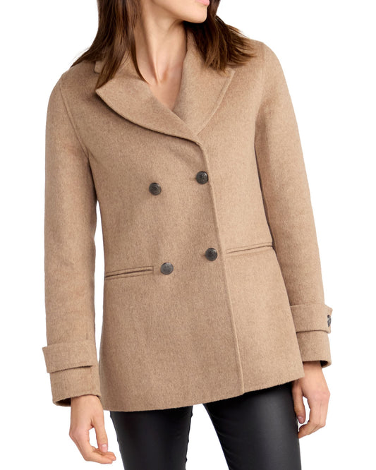 Forget You Wool Blend Military Peacoat - Oat