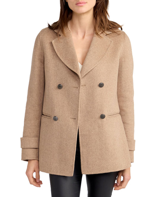 Forget You Wool Blend Military Peacoat - Oat