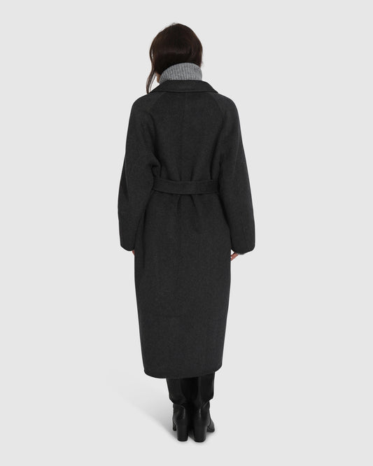 Big Girl Wool Blend Coat - Charcoal