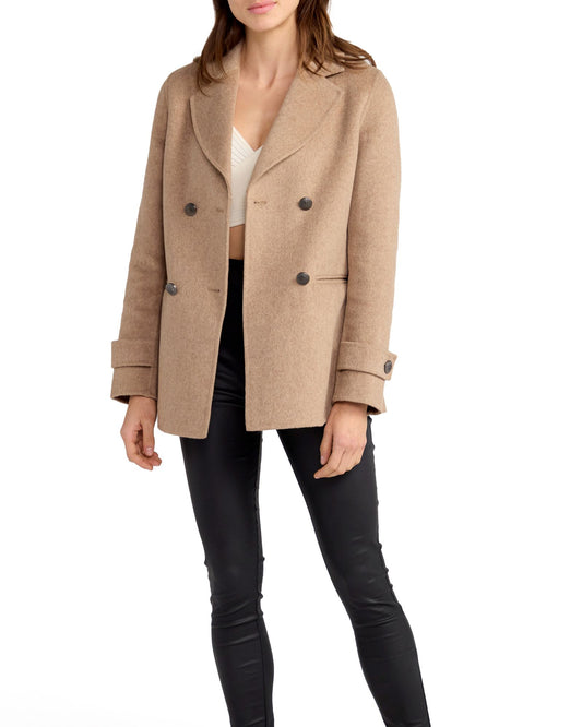 Forget You Wool Blend Military Peacoat - Oat