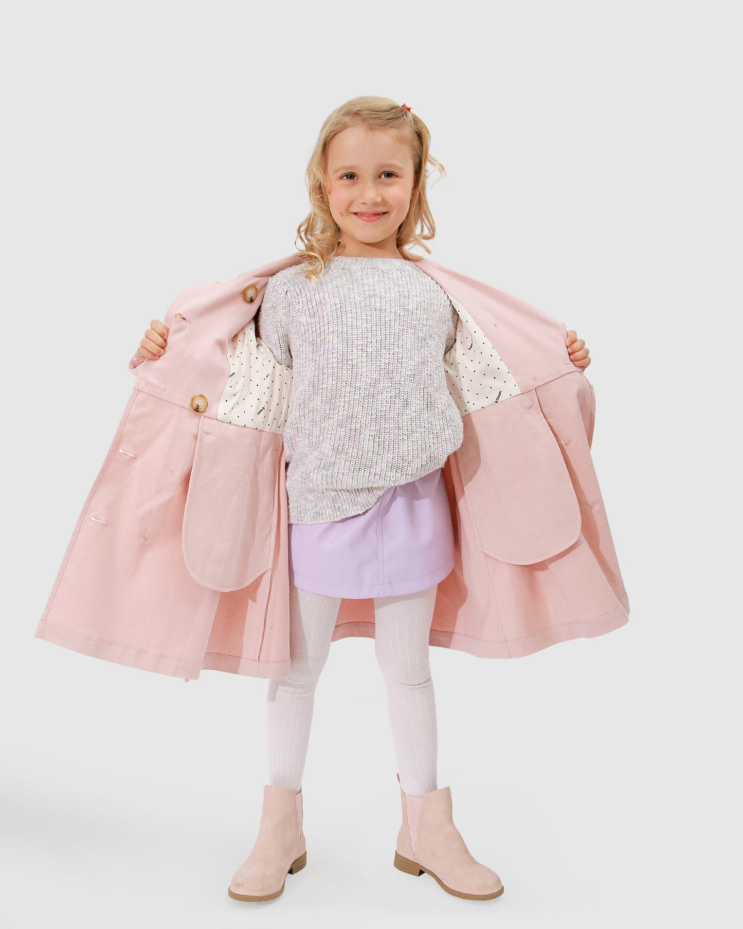 Miss Sunshine Trench Coat - Blush Pink