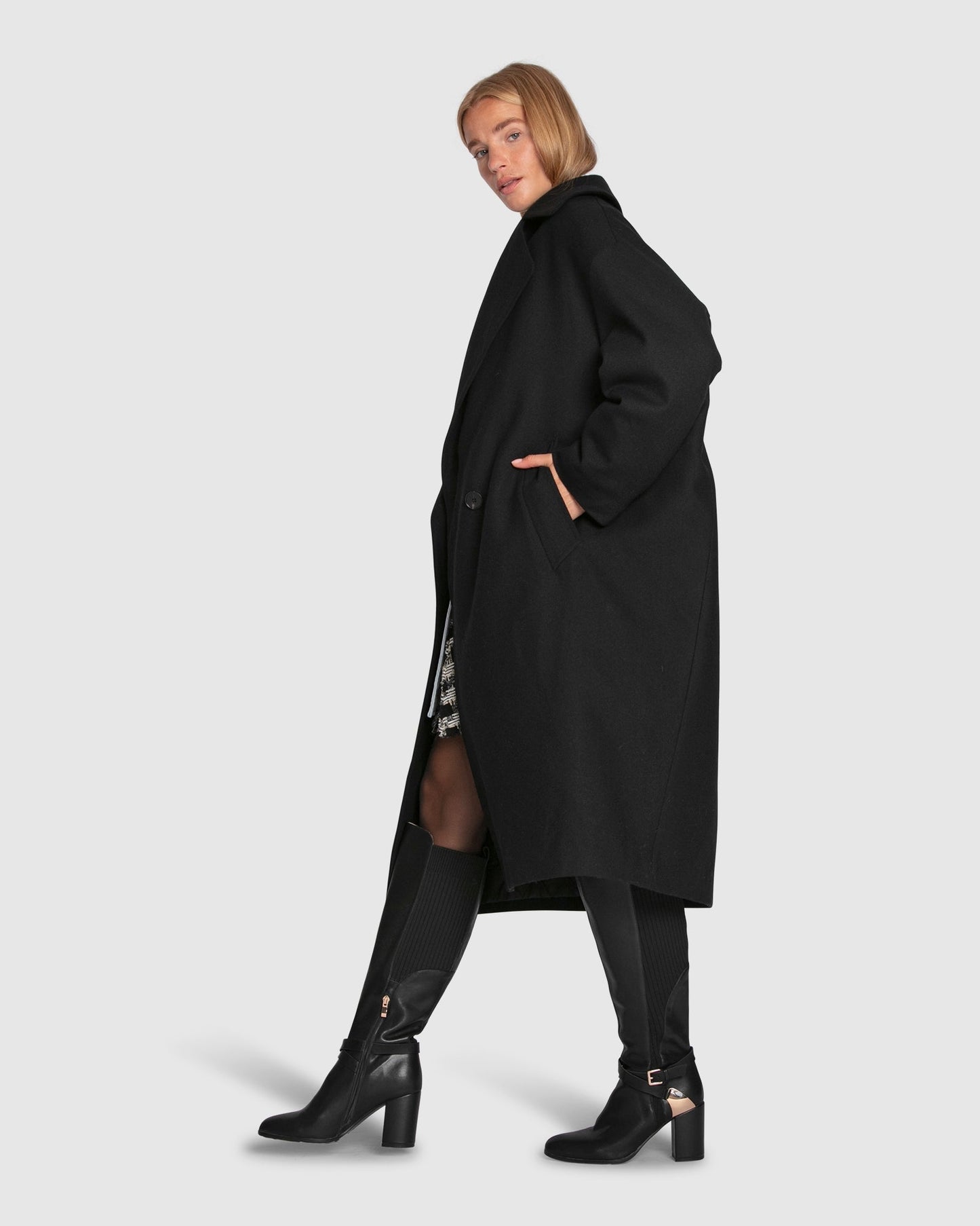 Adventure Lifetime Wool Blend Coat - Black