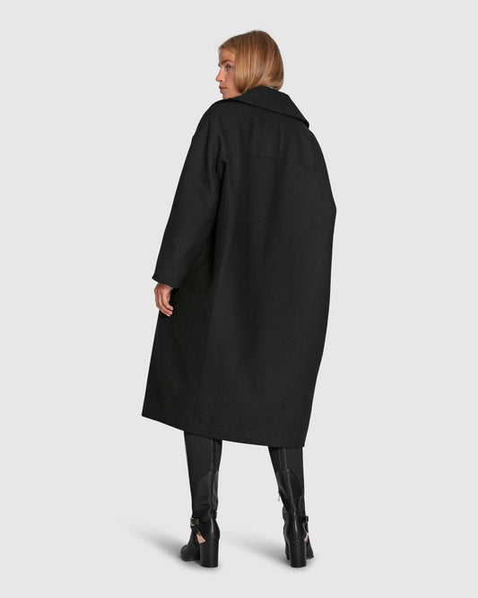 Adventure Lifetime Wool Blend Coat - Black