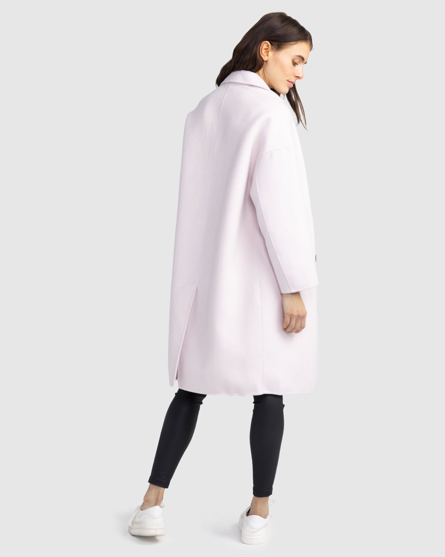 Amnesia Wool Blend Oversized Coat - Pale Pink