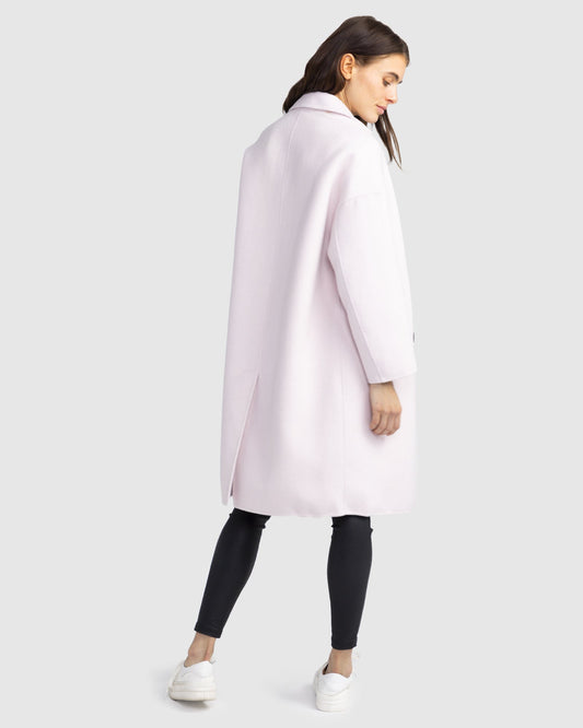 Amnesia Wool Blend Oversized Coat - Pale Pink