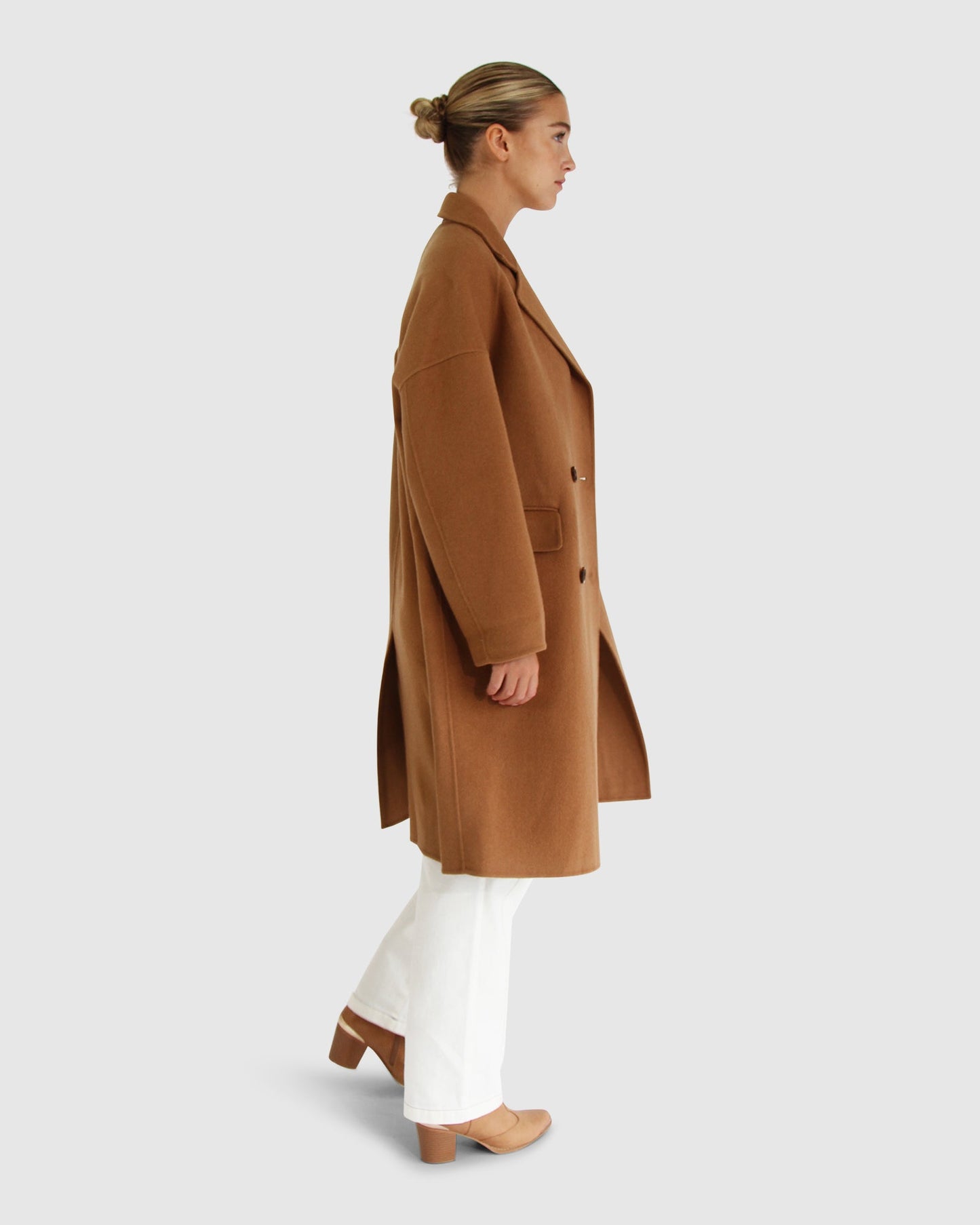 Amnesia Wool Blend Oversized Coat - Camel