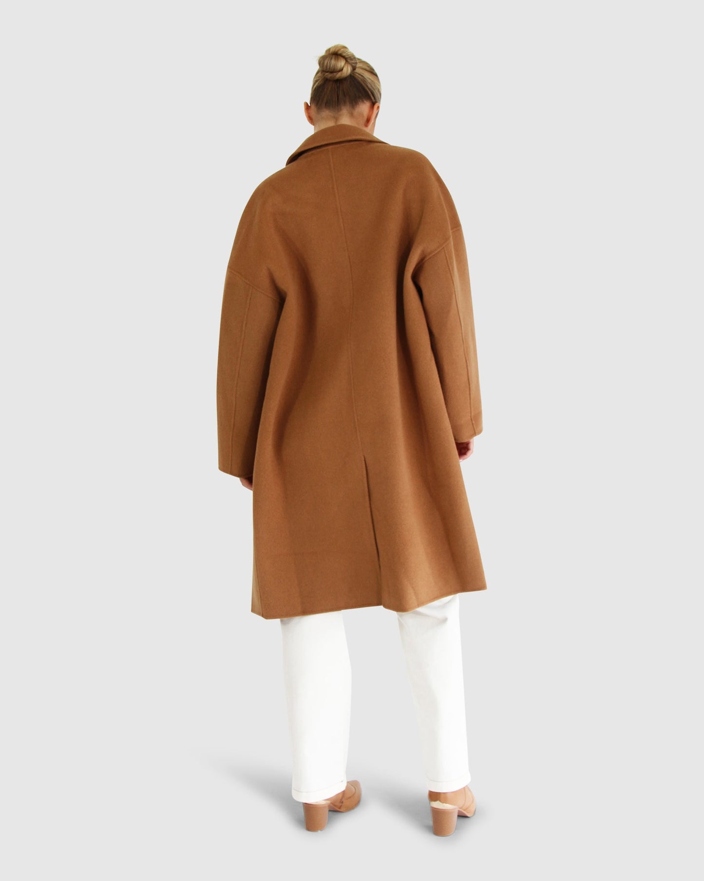 Amnesia Wool Blend Oversized Coat - Camel