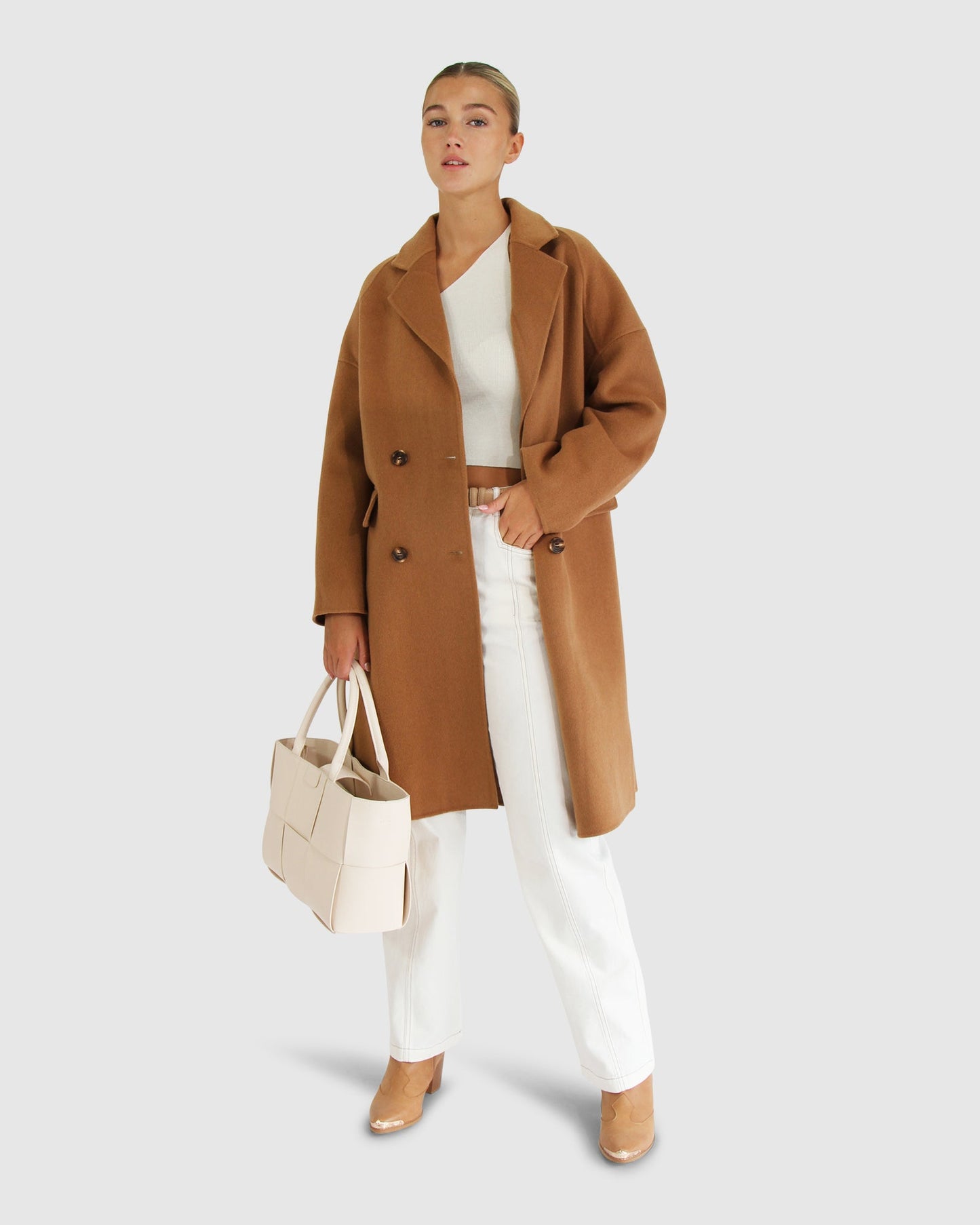 Amnesia Wool Blend Oversized Coat - Camel