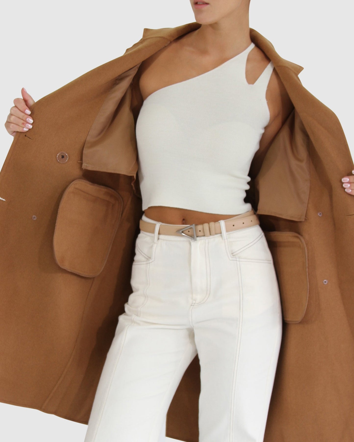 Amnesia Wool Blend Oversized Coat - Camel