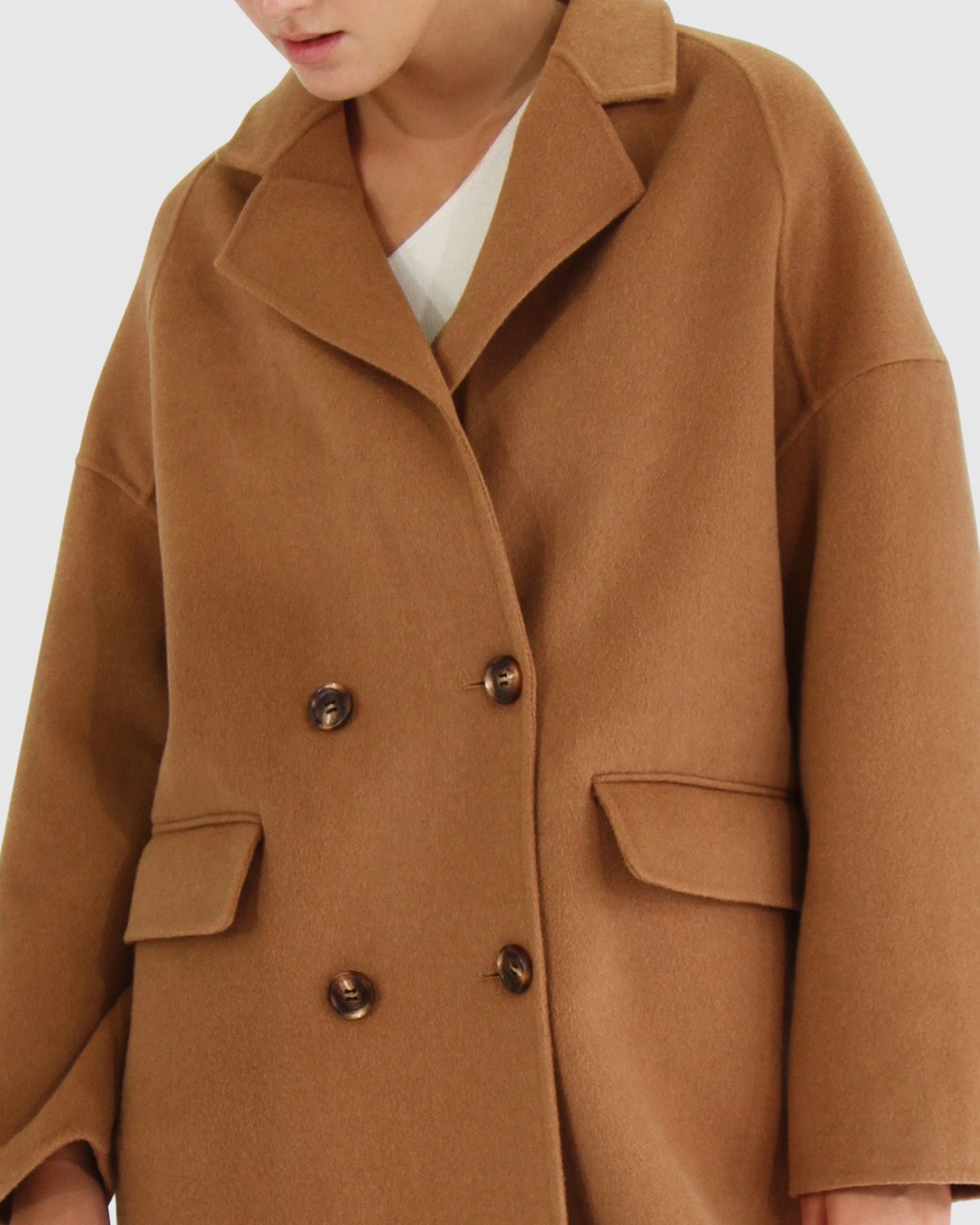 Amnesia Wool Blend Oversized Coat - Camel