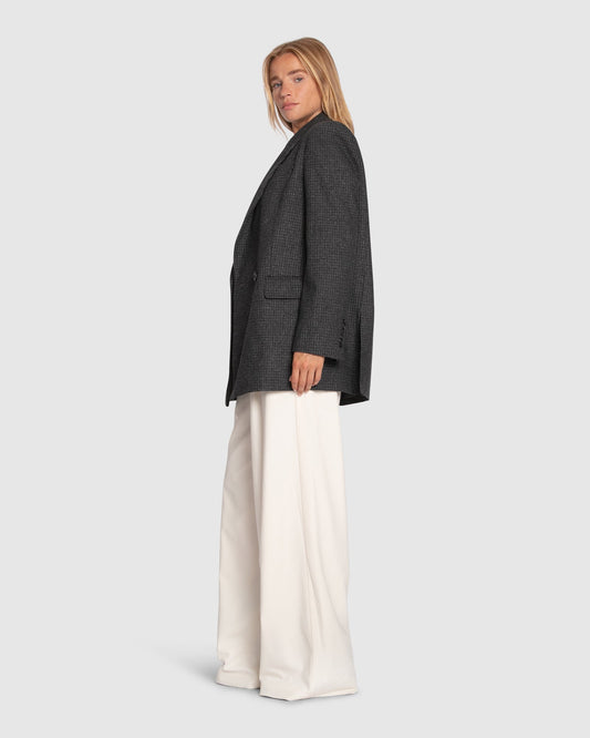 Big Brother Talk Wool Blend Blazer - Charcoal