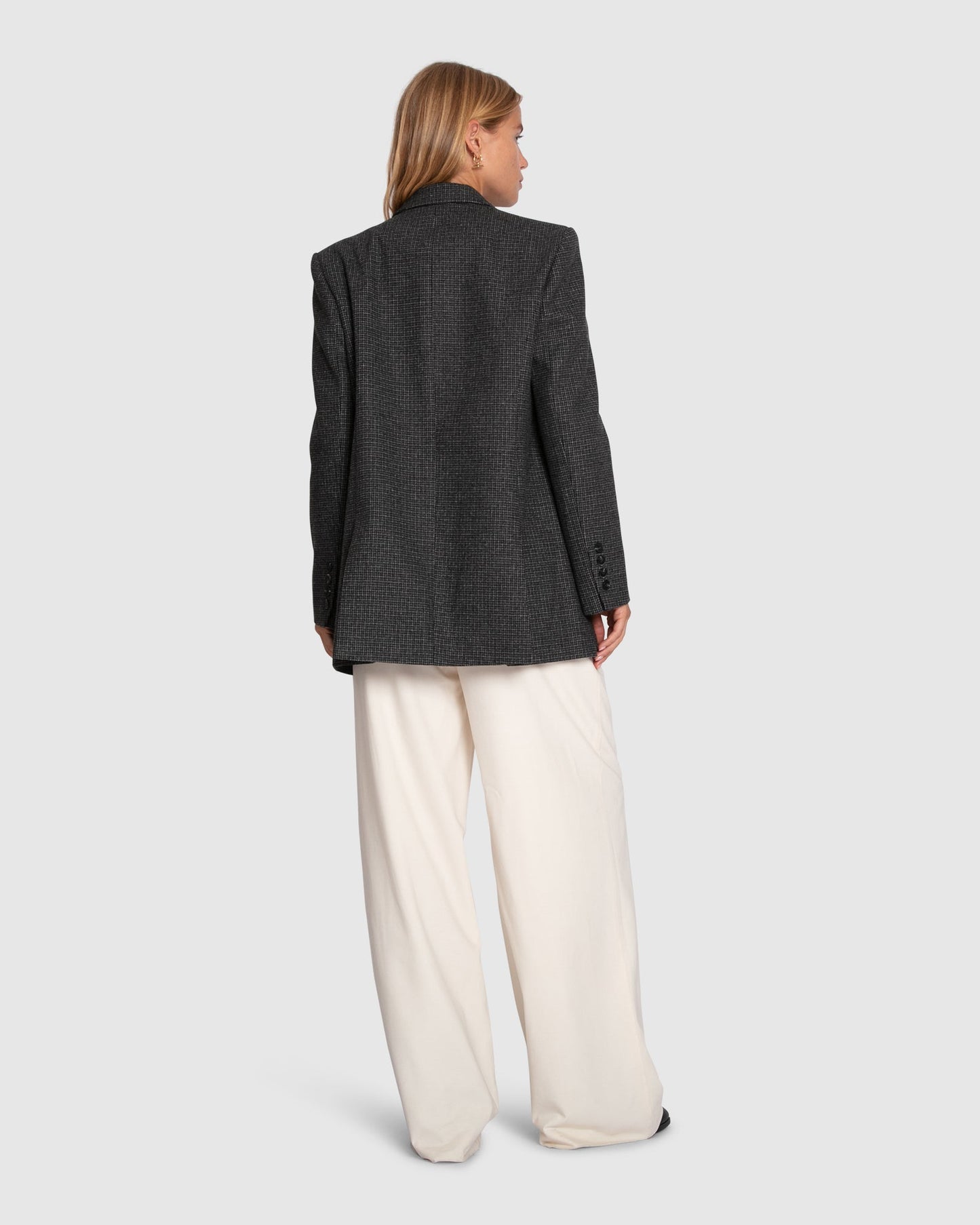 Big Brother Talk Wool Blend Blazer - Charcoal