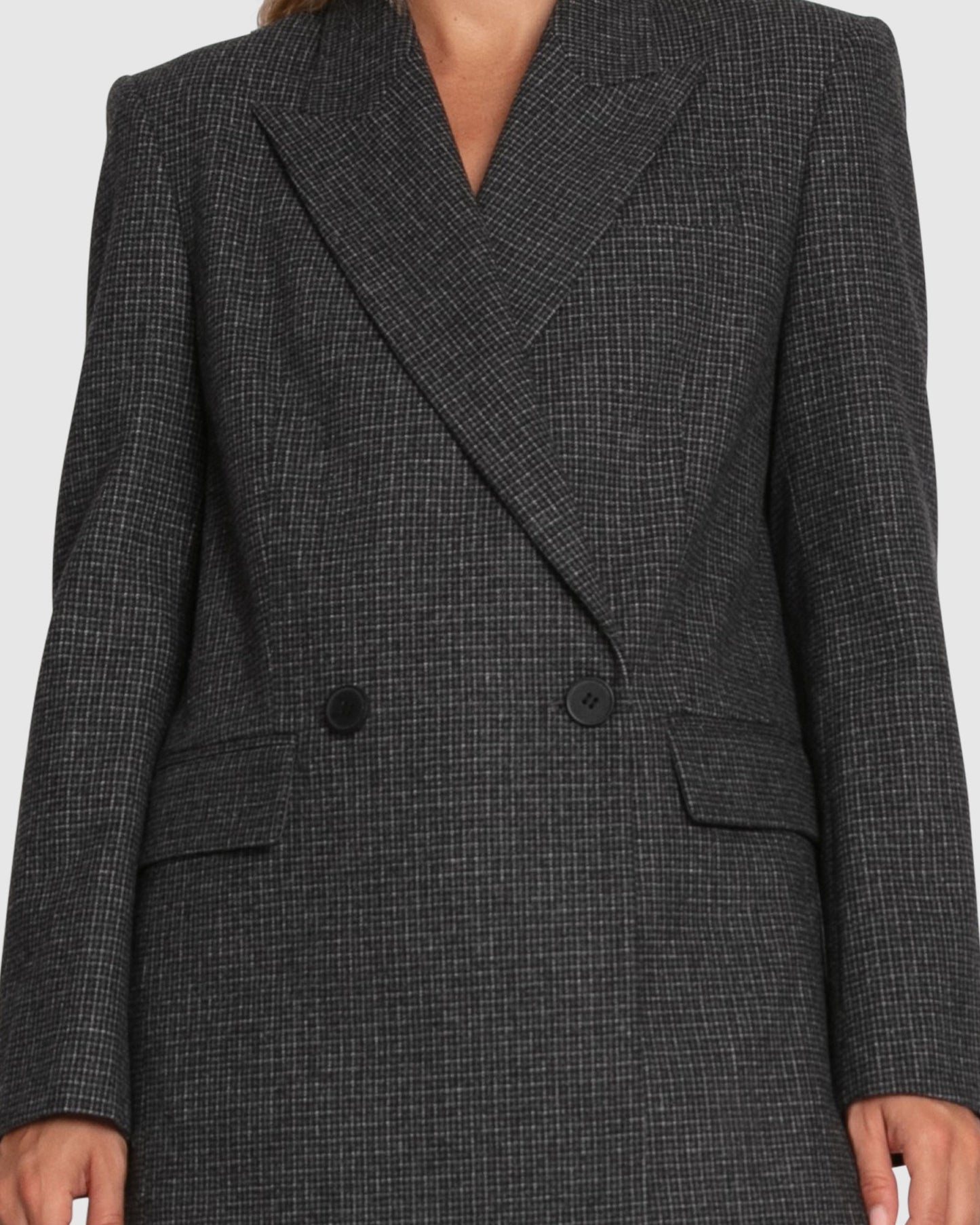 Big Brother Talk Wool Blend Blazer - Charcoal