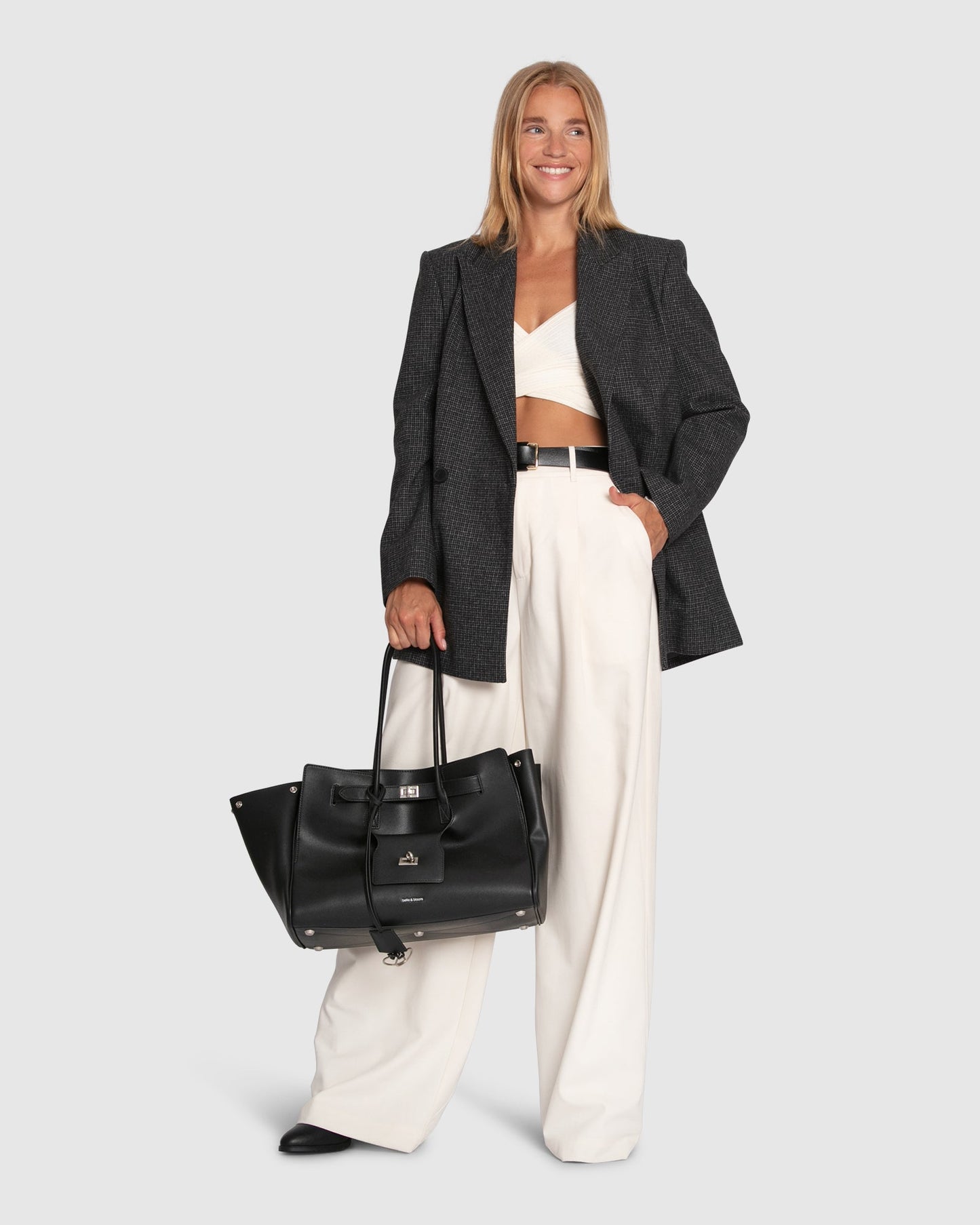 Big Brother Talk Wool Blend Blazer - Charcoal