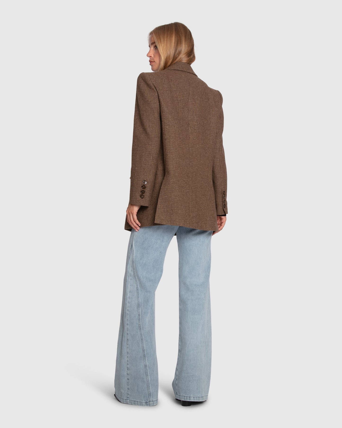 Big Brother Talk Wool Blend Blazer - Brown