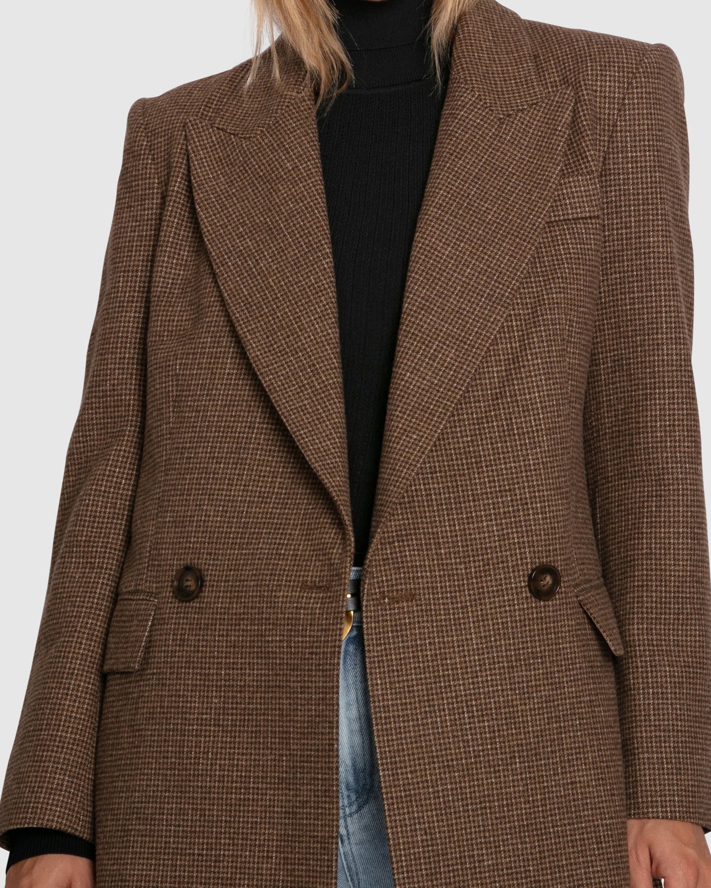 Big Brother Talk Wool Blend Blazer - Brown