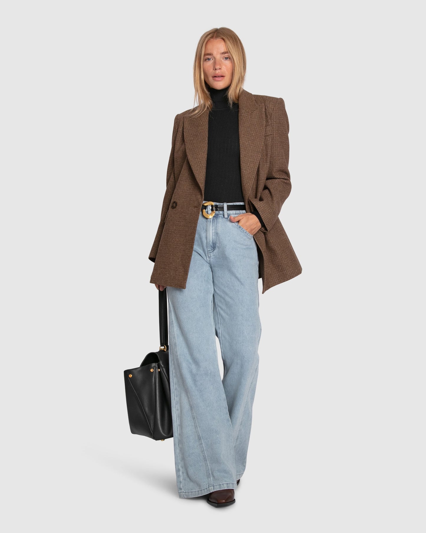 Big Brother Talk Wool Blend Blazer - Brown