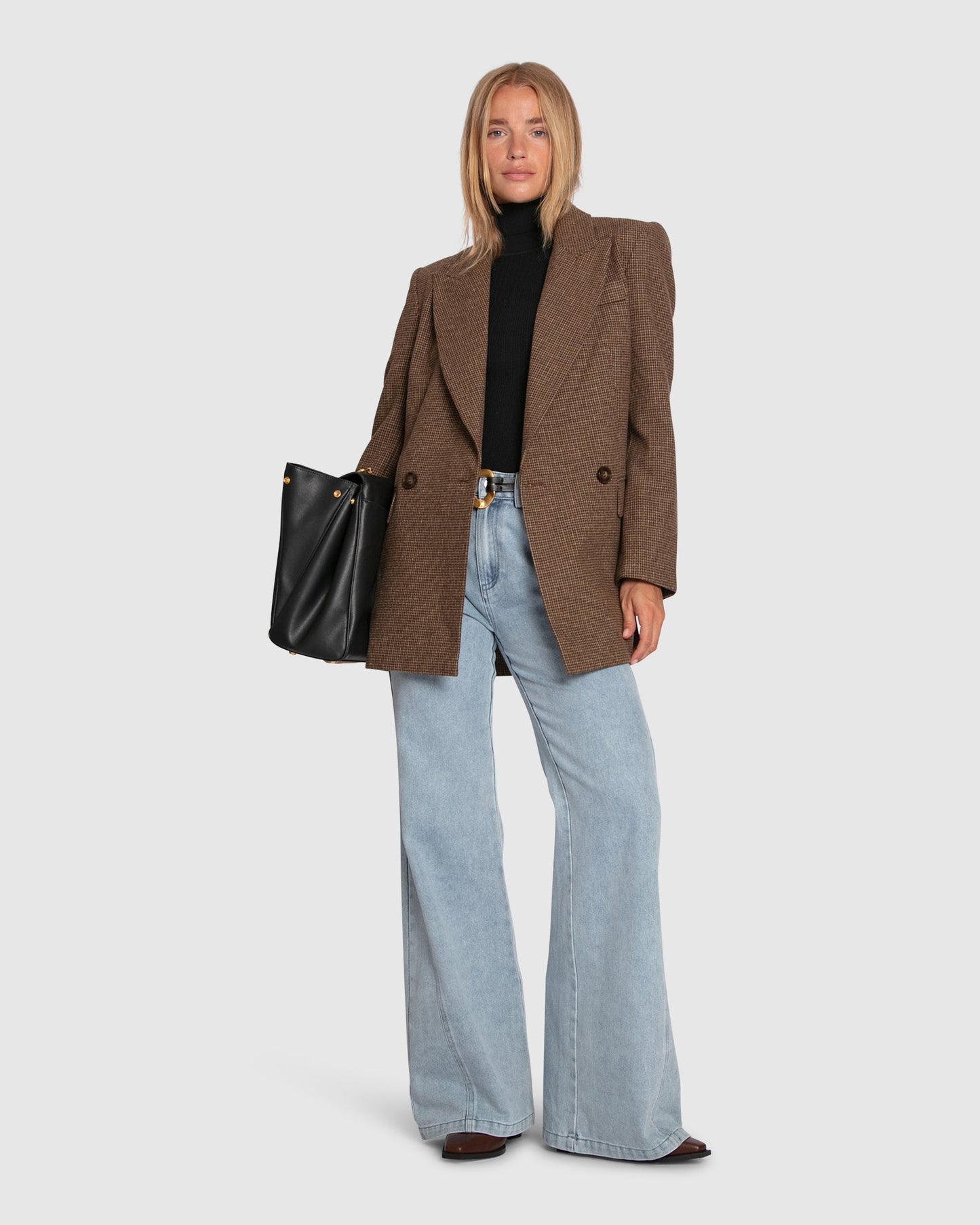 Big Brother Talk Wool Blend Blazer - Brown