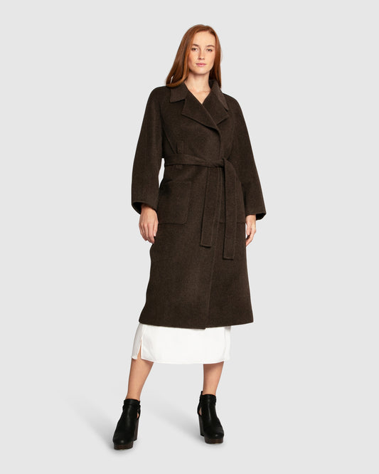 Big Girl Wool Blend Coat - Brown