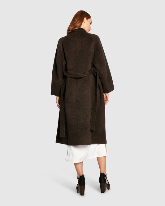 Big Girl Wool Blend Coat - Brown
