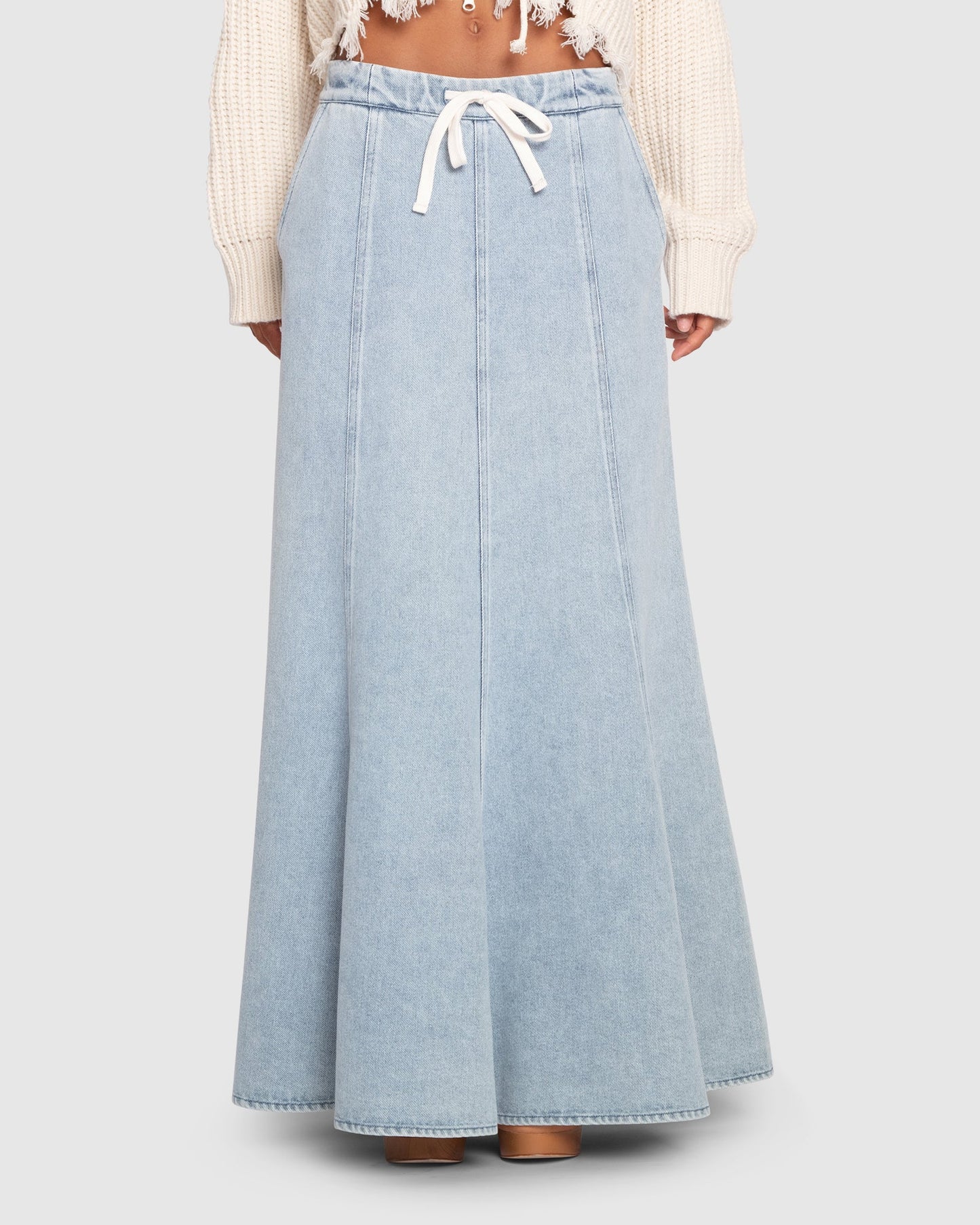 Bold Love Maxi Skirt - Stonewash