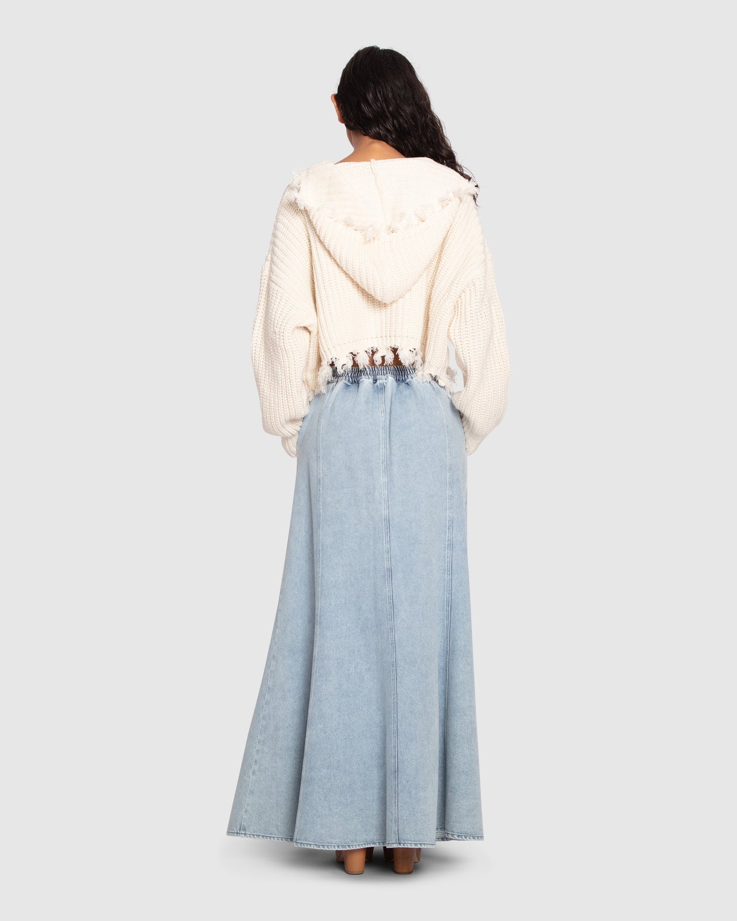 Bold Love Maxi Skirt - Stonewash