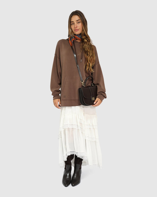 Brown Easy Win Sweatshirt with oversized silhouette - alternate view