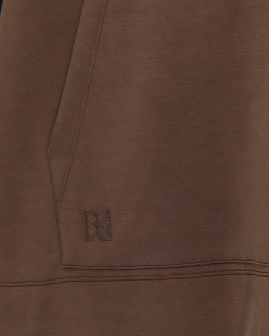 Brown Easy Win Sweatshirt with ribbed texture - alternate view