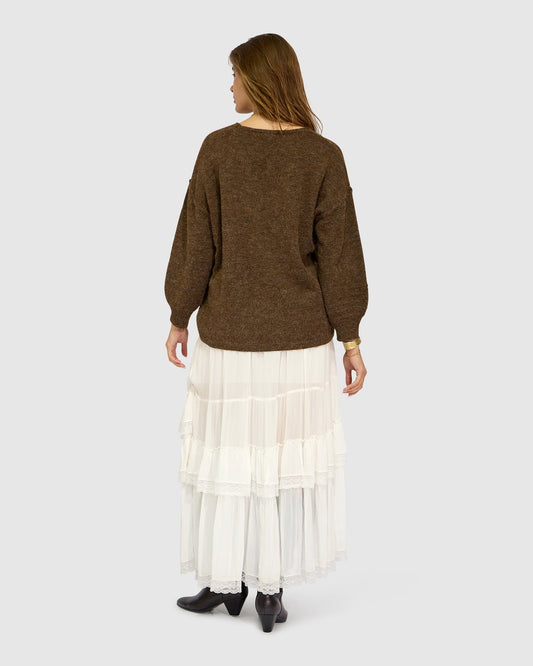 Chocolate Cloud Kiss Knit with long sleeves - alternate view