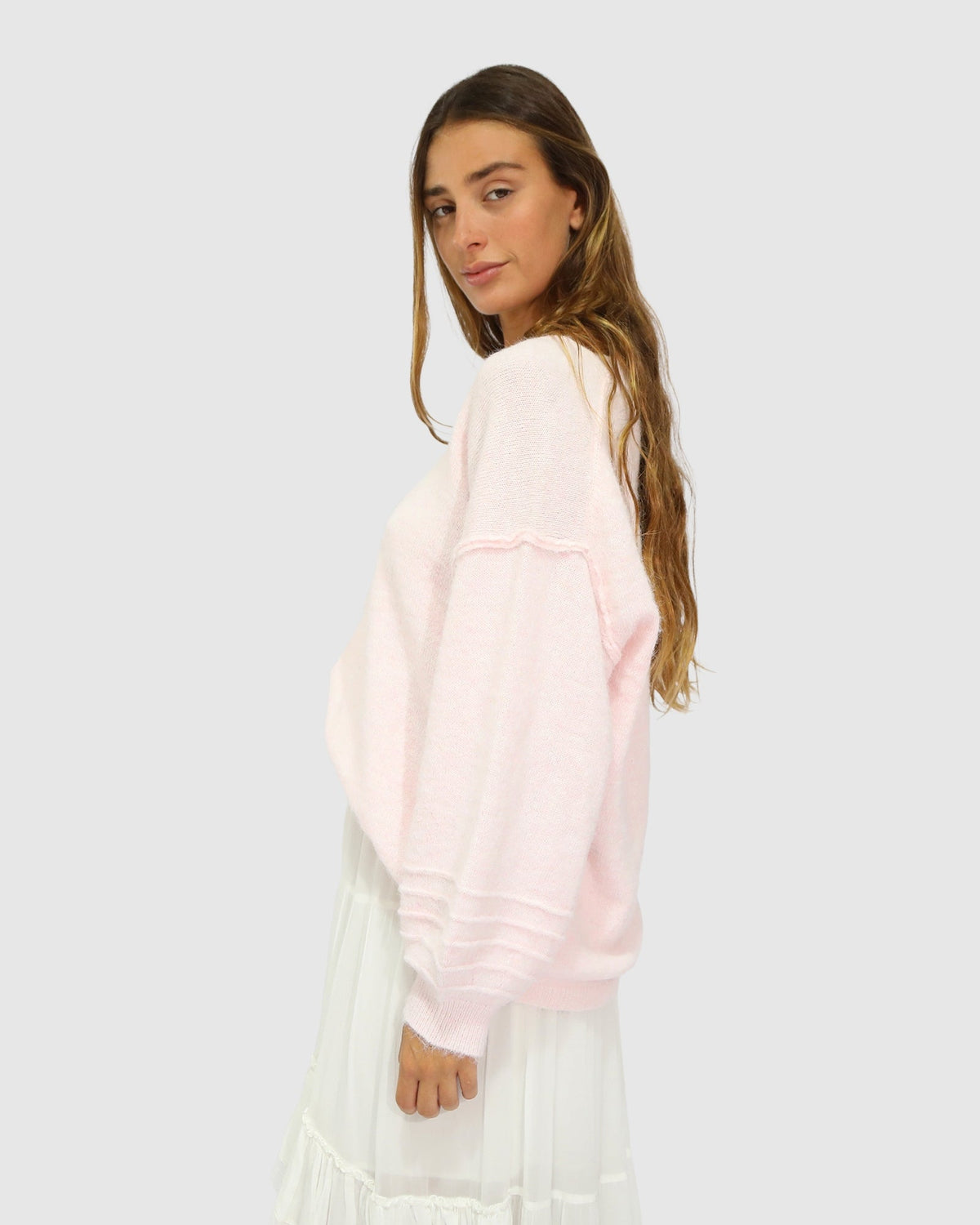 Pink Cloud Kiss Knit with off-shoulder neckline - alternate view
