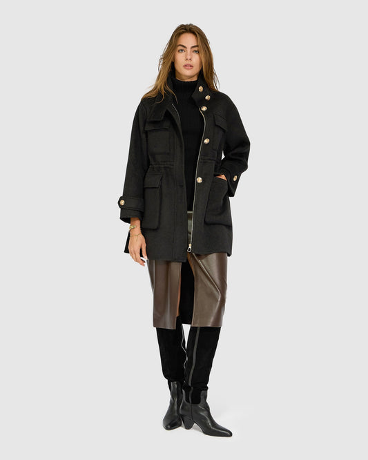 On the Move Drawstring Jacket - Black