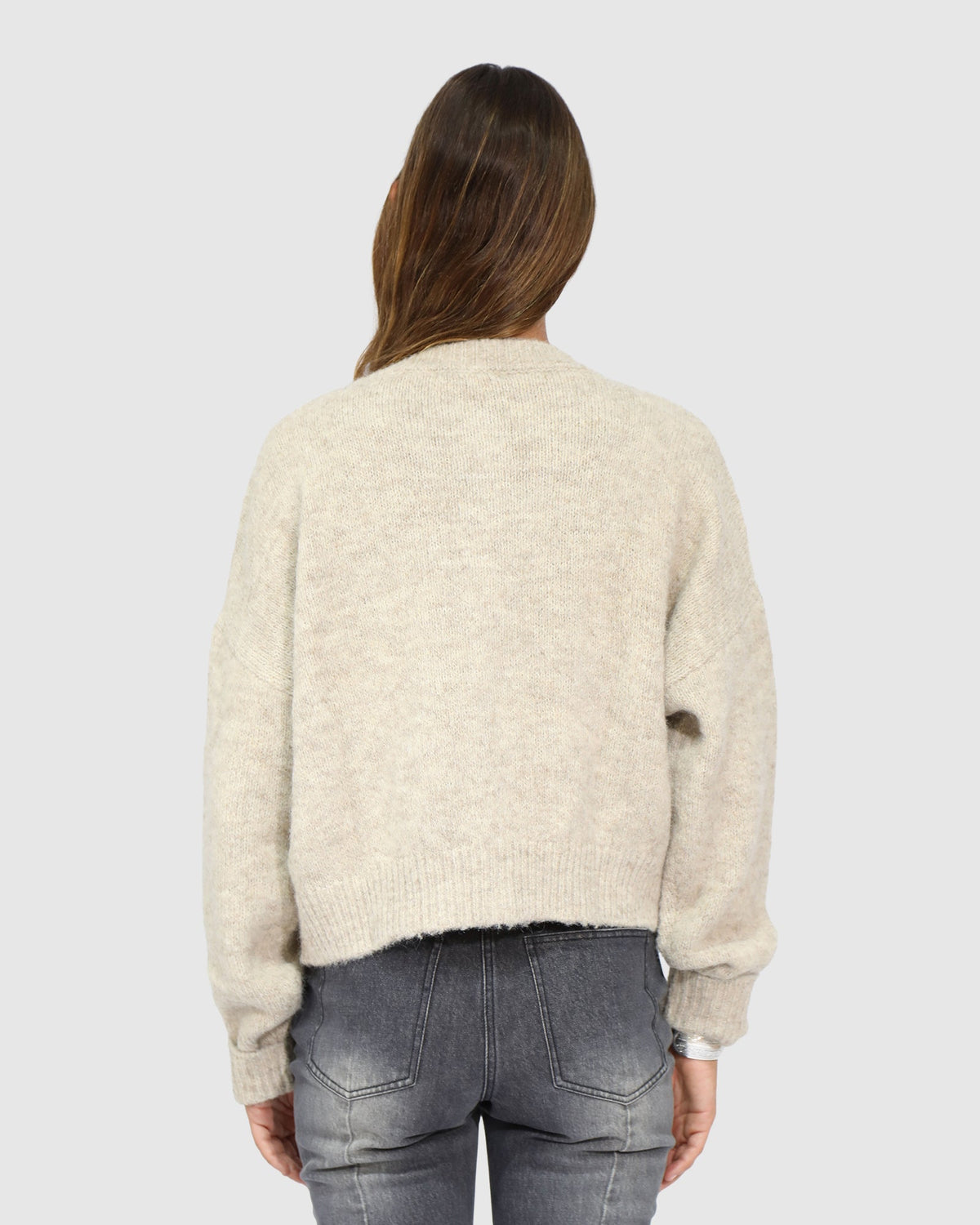 Beige Soft Haven Cardigan with relaxed silhouette - alternate view