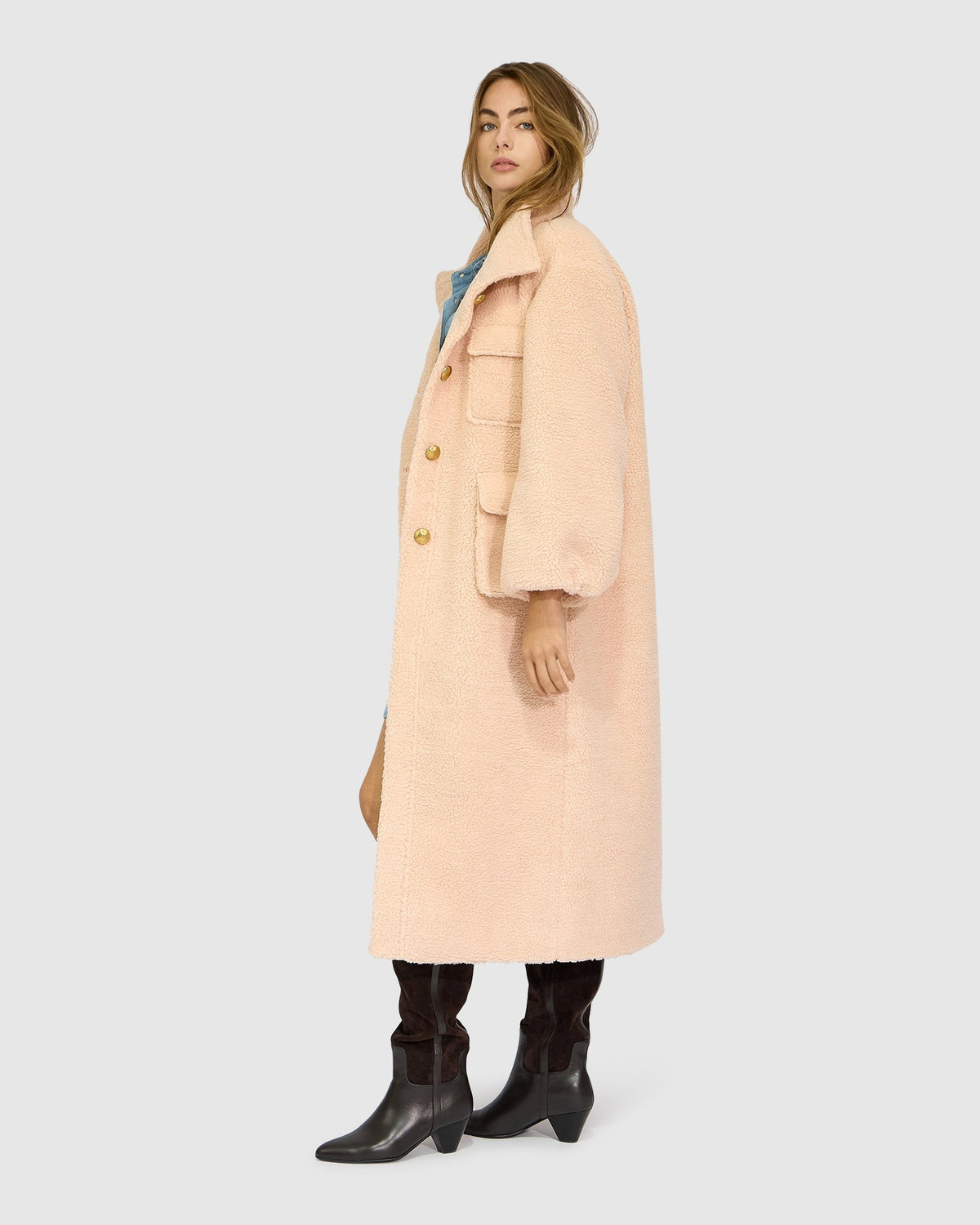 Cozy Nights Boucle Coat - Dusty Pink