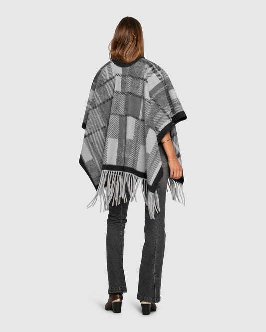 Black Worth The Wait Scarf with fringe detailing - alternate view