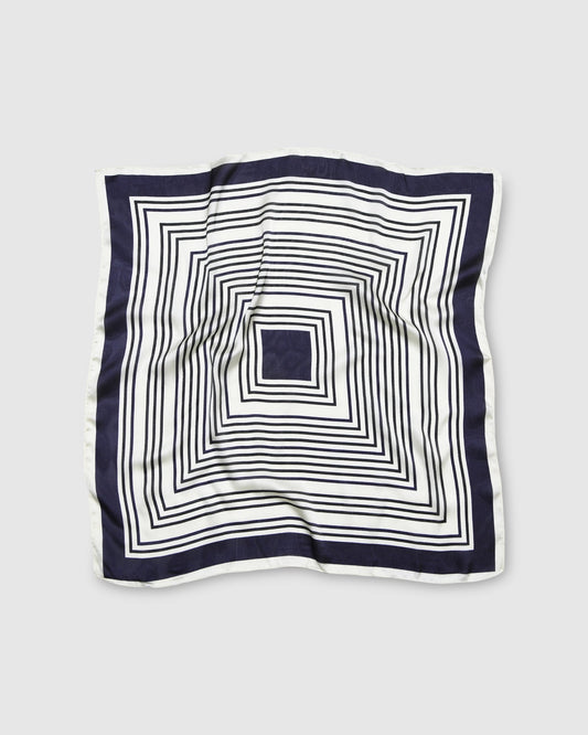 Navy Stripe Labyrinth Fashion Scarf with versatile styling piece for neck, waist, hair or bag - alternate view
