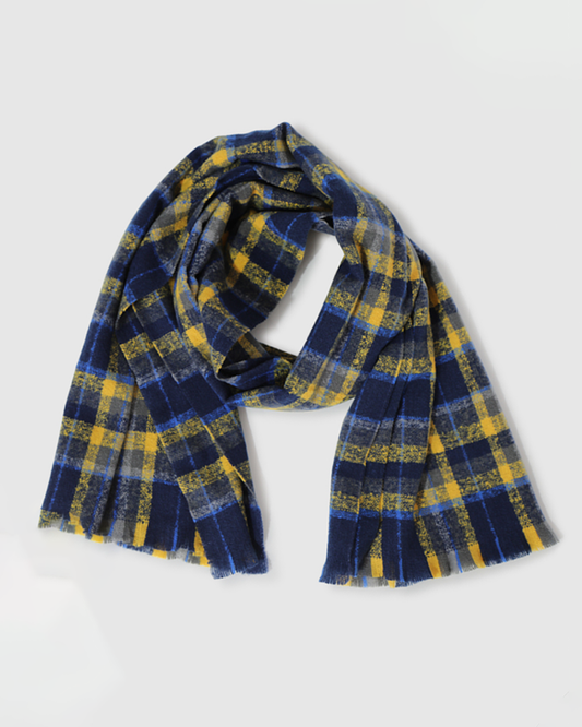 Blue/Yellow Plaid Love Train Scarf - alternate view