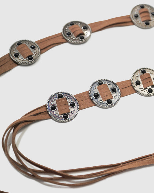 Brown Dusk to Dawn Belt with can be worn at the waist or hips - alternate view