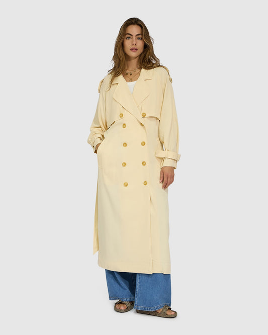Butter Major Mood Soft Maxi Trench with self-tie waist - alternate view