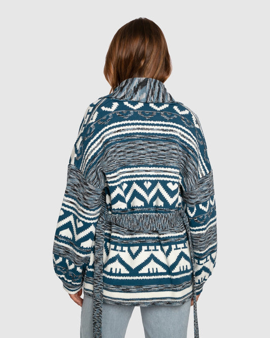 Blue Twice Loved Cardigan with wrap-style cardigan silhouette - alternate view