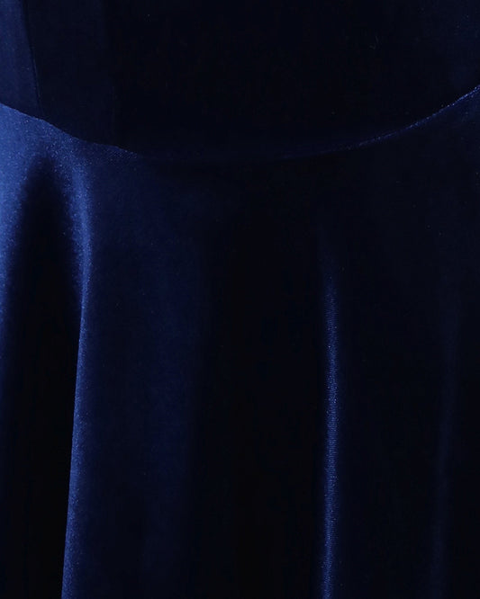 Navy Loved You First Velvet Mini Dress with wrap-style mini silhouette - alternate view