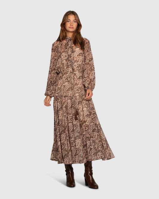 Print Waterfall Printed Maxi Dress with relaxed silhouette - alternate view