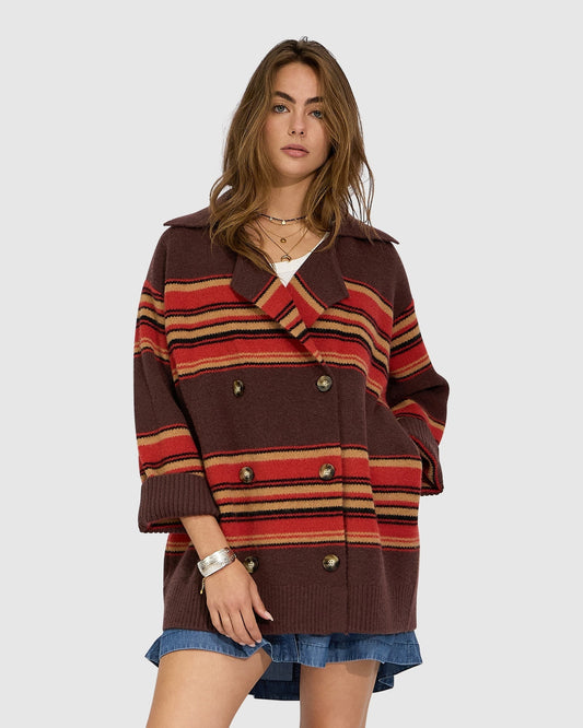 Chocolate So Many Likes Oversized Knitted Cardi Coat with oversized silhouette - alternate view