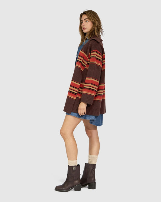 Chocolate So Many Likes Oversized Knitted Cardi Coat with relaxed silhouette - alternate view