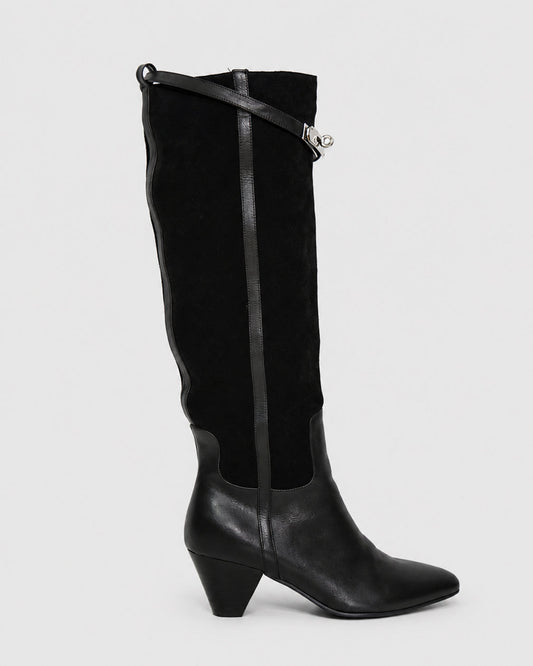 Black Wild Thing Knee-High Boots with zip closure - alternate view