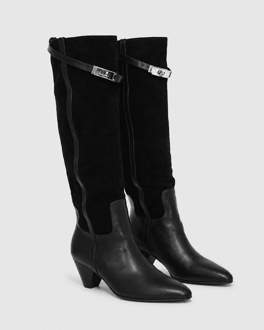 Black Wild Thing Knee-High Boots with inner zip closure - alternate view